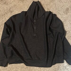 SPANX Black sparkle Half-Zip Pullover and matching pants